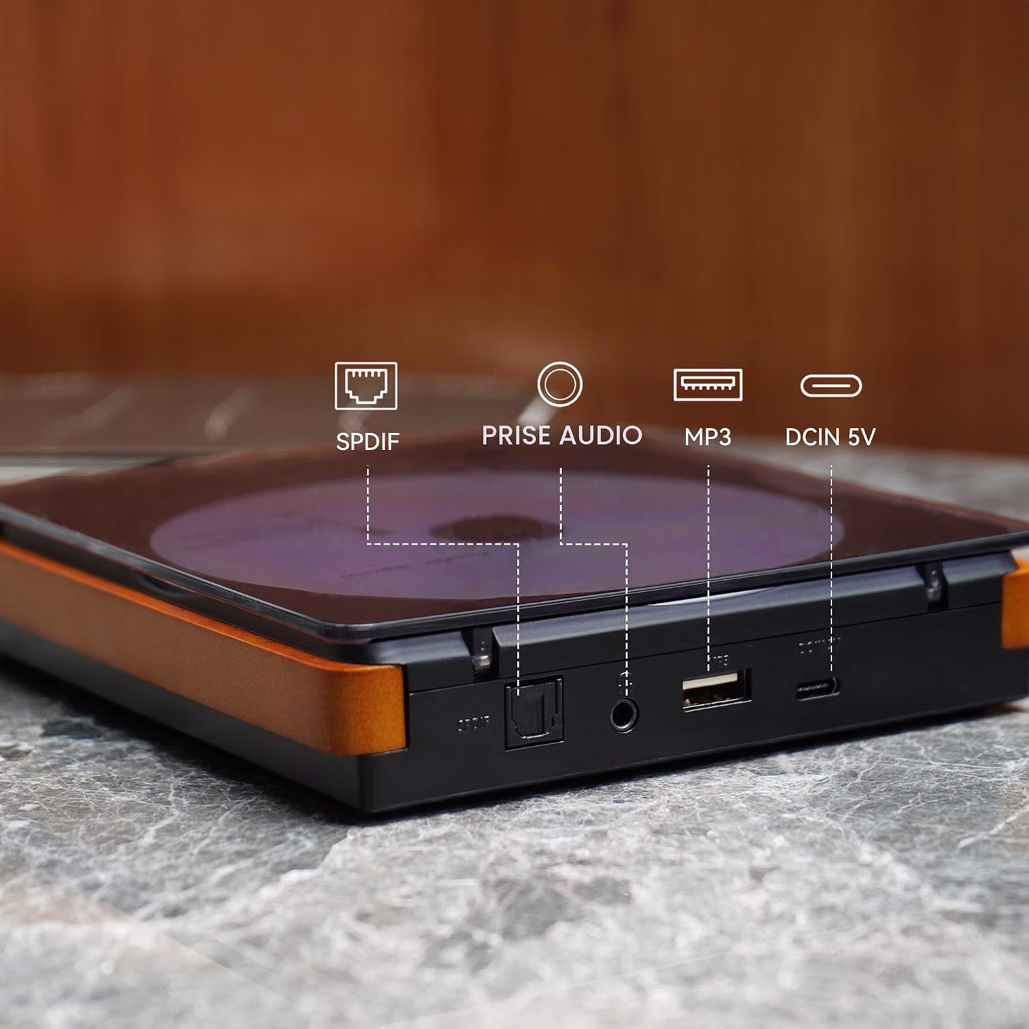THINKYA JA-310 Lecteur CD Optique Jack 3.5mm Bluetooth 5.1 – Image 4